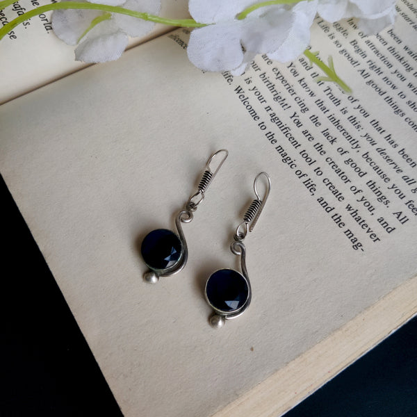 "Dinki" Silver Look Alike Hook Oxidized Earrings