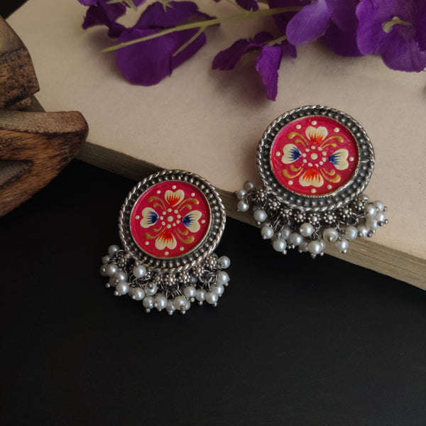 "Myra" Silver Look Alike Oxidized Earrings