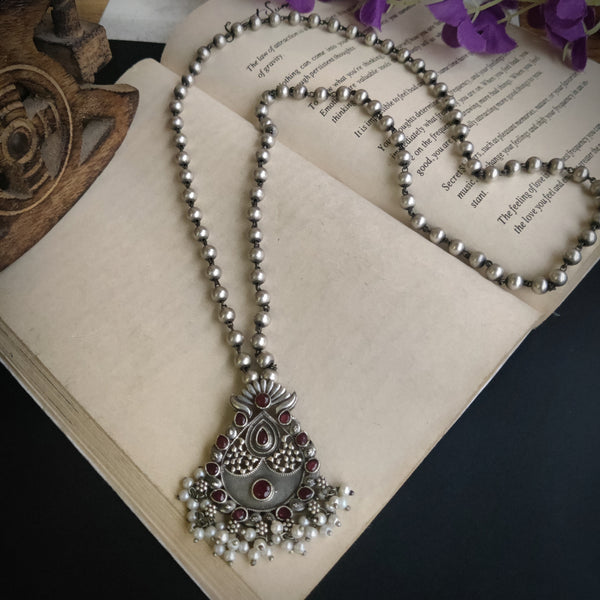 "Trisha" Silver Look Alike Long Necklace