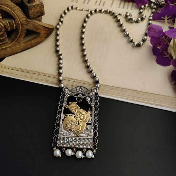 Dual Tone Bal Gopal Long Chain Pendant