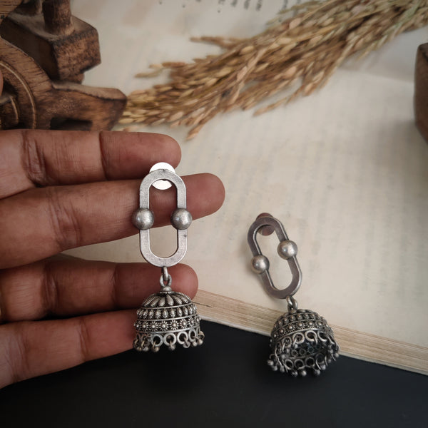 Classic Elegant Vamika Silver Oxidised Dangler Earrings