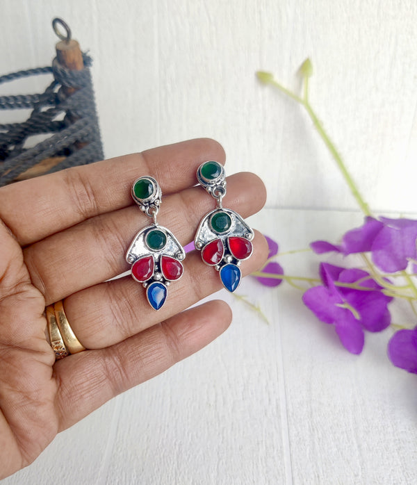 "Shami" Silver Look Alike Oxidised Earring