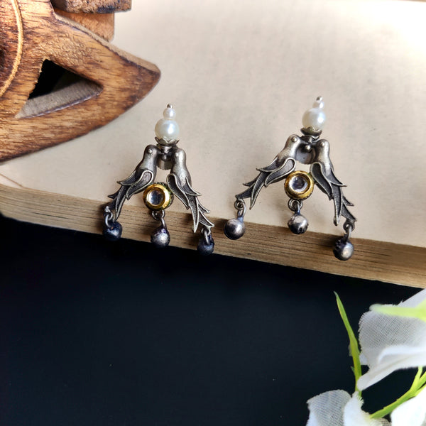 "Bhoomi" Silver Look Alike Stud Earrings