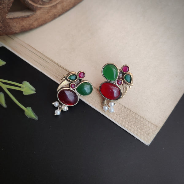 Alekhya Dual tone Peacock Stud