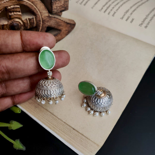 "Karigari" Silver Look Alike Dual Tone Earrings