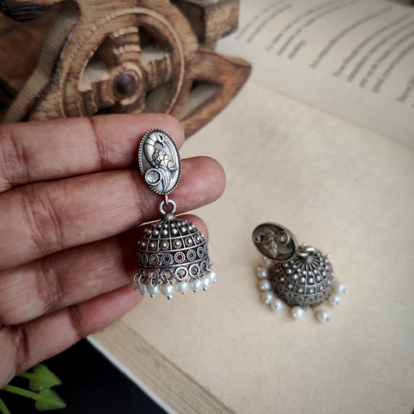 Oxidized Silver plated Brass Jhumka