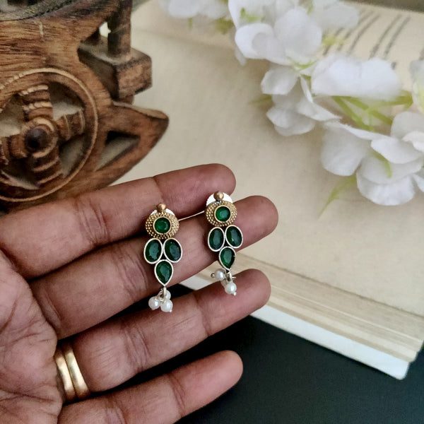 "Rakhi" Dual tone Oxidized Stud