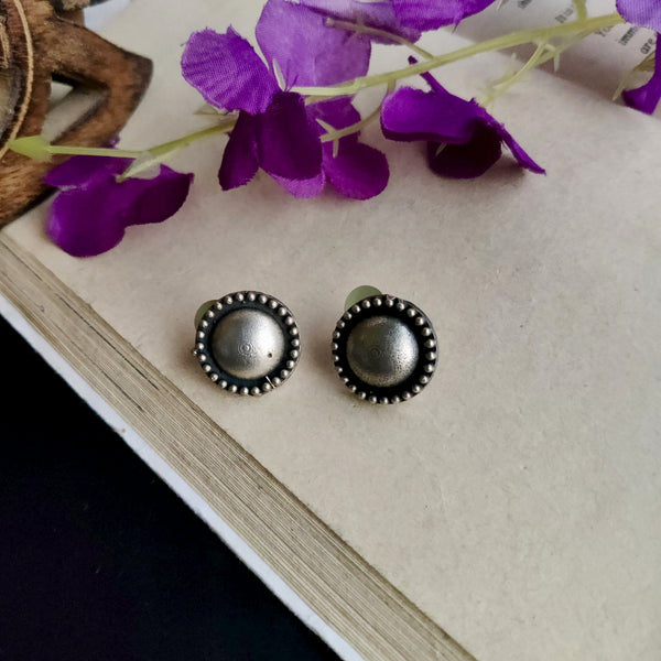 "Tarana" Silver Look Alike Oxidized Stud Earrings