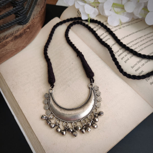 "Krishna" Silver Look Alike Oxidized Necklace