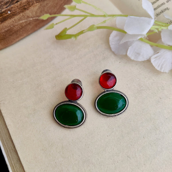 “Vrush” Statement Stone Stud Earrings