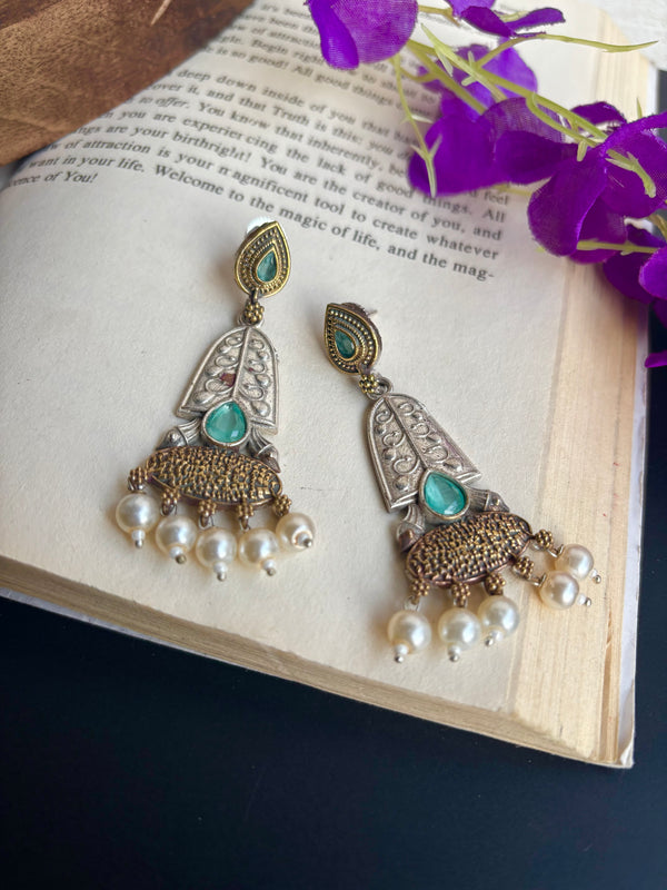 "Manas" Oxidized Dual Tone Earrings