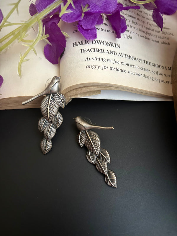 "Malaika" Silver Look Alike Oxidized Earrings