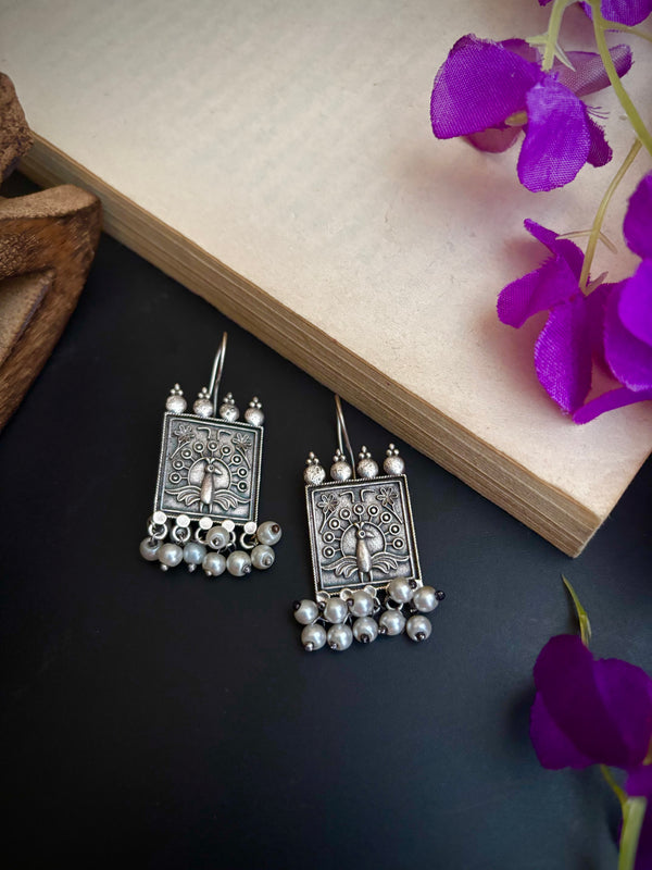 "Namrata" Silver Look Alike Oxidized Earrings