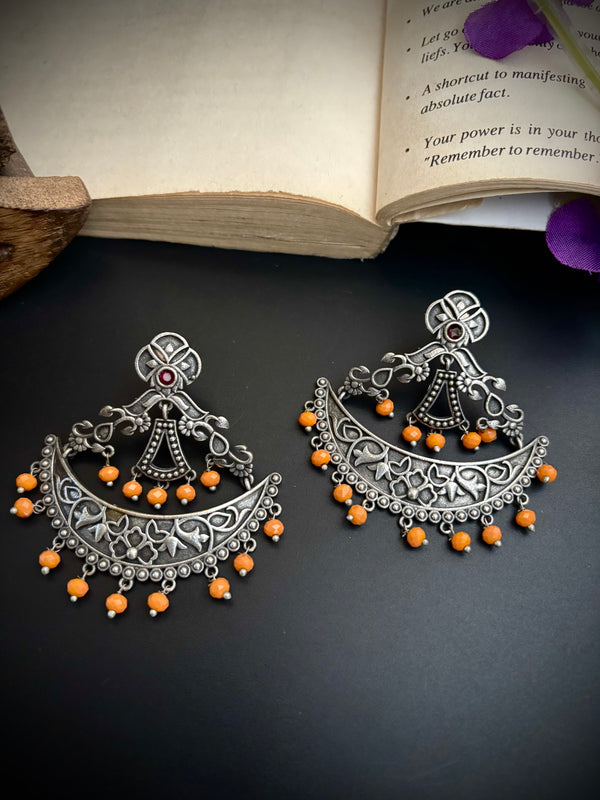 "Tamanna" Silver Look Alike Oxidized Earrings