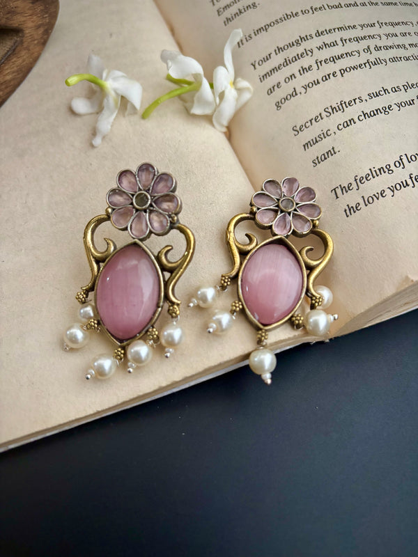 "Tanya" Silver Look Alike Dual Tone Earring