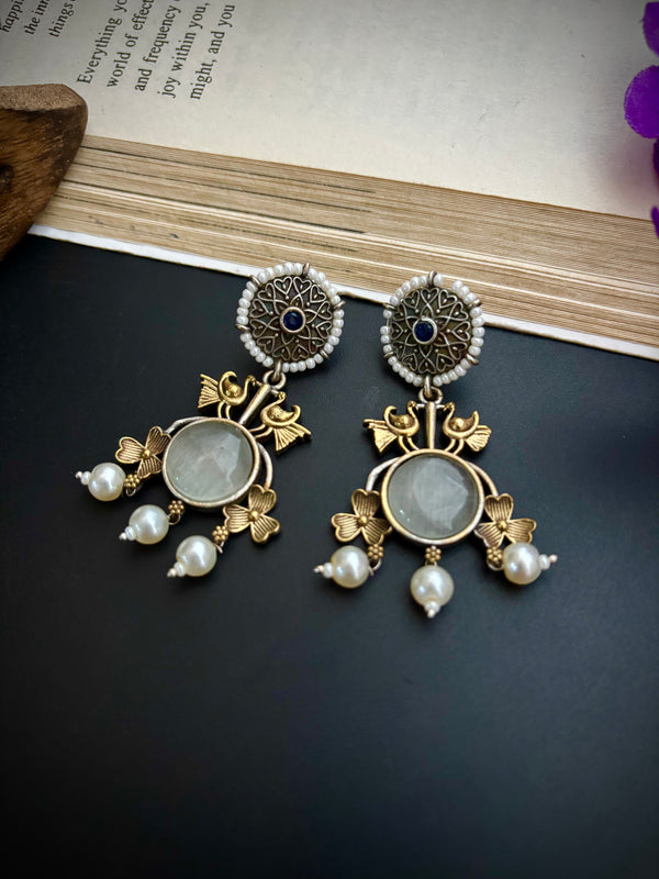 "Smruti" Oxidized Dual Tone Earrings