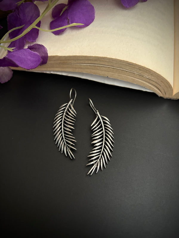 "Petal" Silver Look Alike Oxidized Earrings