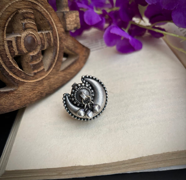 Adjustable "Moon" Silver Look Alike Oxidized Rings