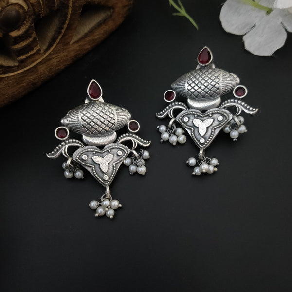 Tribal Silver Lookalike Stud