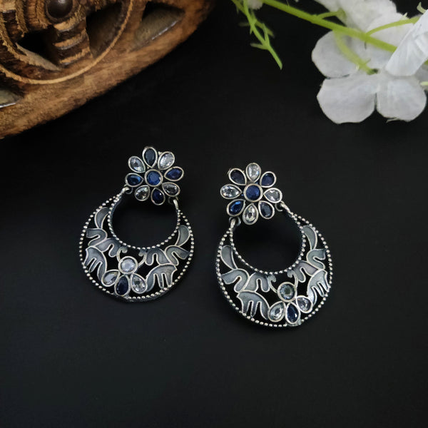 "Chitra" Silver Look Alike Oxidized Earring