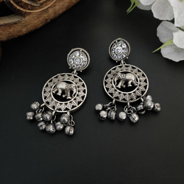 "Vishwa" Silver Look Alike Oxidised Earring