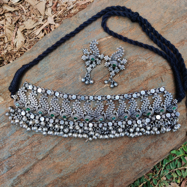 "Vinita" Silver Look Alike Oxidized Choker