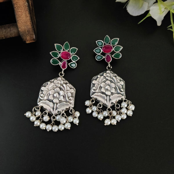 "Rajni" Silver Look Alike Oxidised Earring