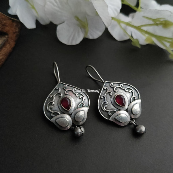 "Rinki" Silver Look Alike Oxidized Earrings