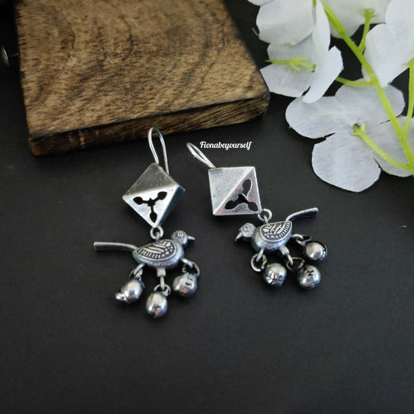 Sparrow Silver look alike Oxidised Earring