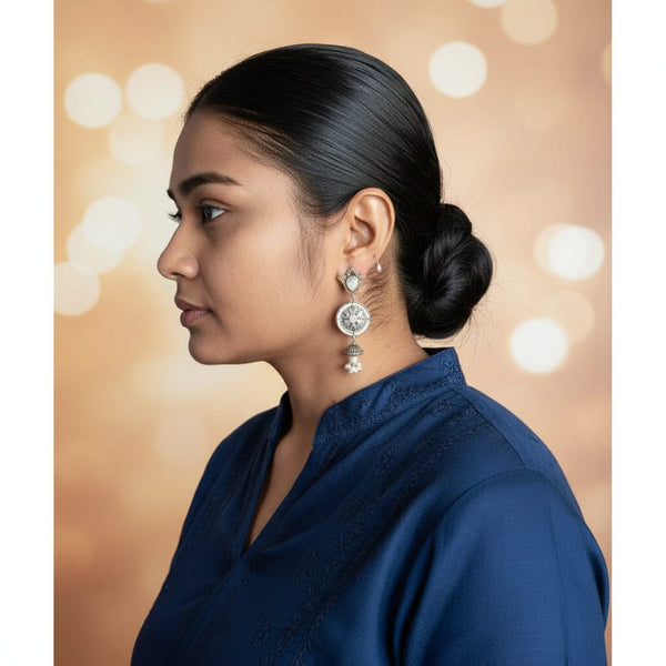 Dual Tone Statement Dangler Earrings