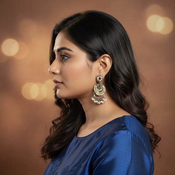 Dual Tone Dangler Earrings